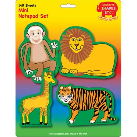 Creative Shapes Etc Zoo Animals Set Mini Notepad SE-7944
